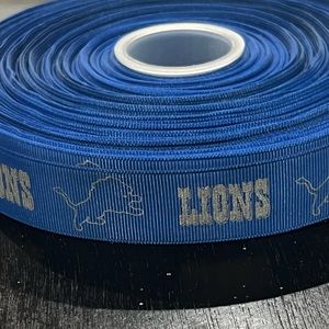1” Detroit Lions Blue White Ribbon 100% Polyester Hairbows NFL Decorate Design